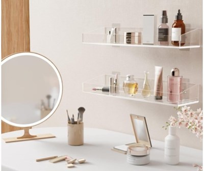 Şık ve Minimalist Tasarımlı Şeffaf Duvar Rafı